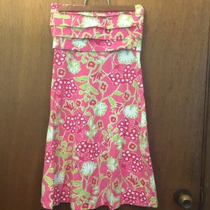 Lilly Pulitzer Hot Pink Floral Strapless Dress